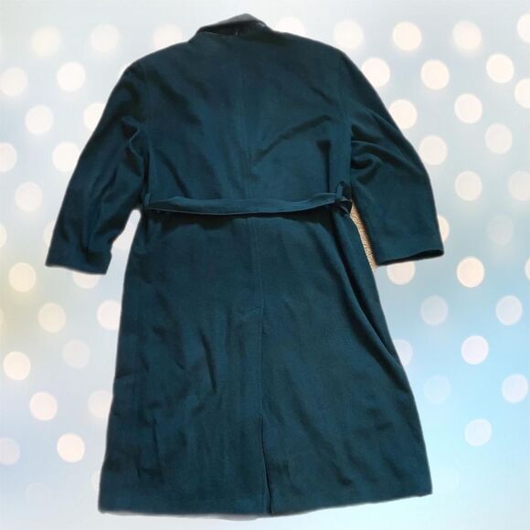 Tessuto Italiano Cashmere Blend Long green Trench coat - Picture 2 of 4